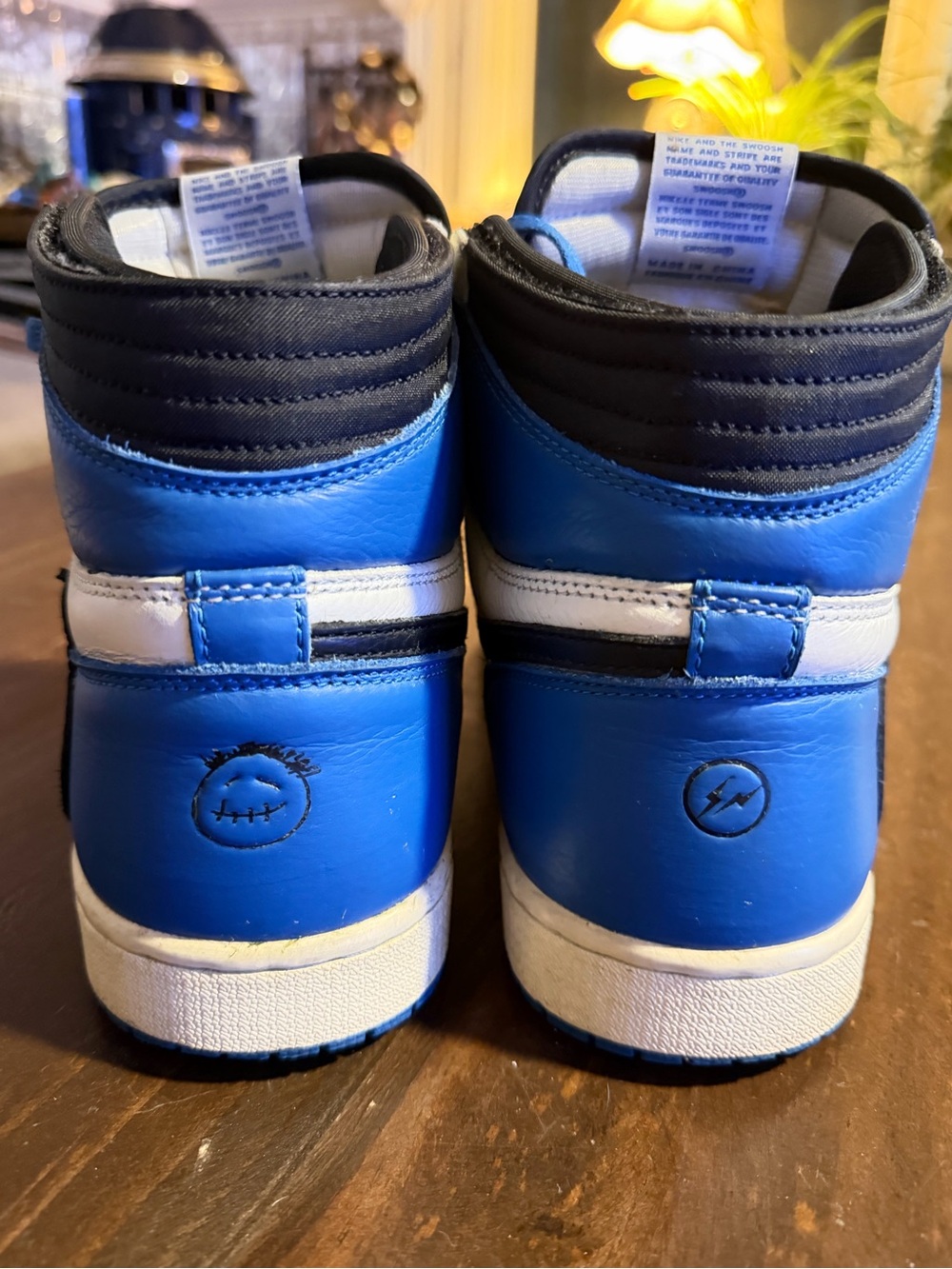 Fashion Fragment Design High-Top Sneakers in White & Blue - 9M - Picture 10 of 13